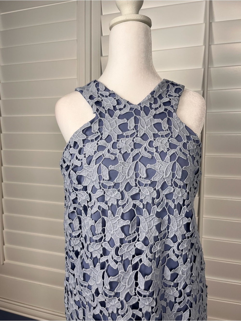 GB Sky Blue Lace Midi Summer Dress Garden Party Size Small - Picture 3 of 6